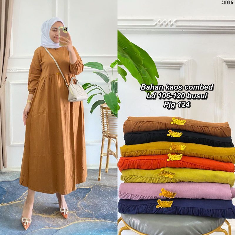 Midi kaos combed | dress wanita | midi dress