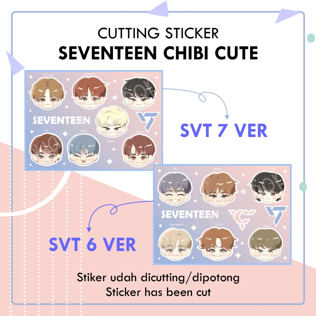 CUTTING DECO STIKER SEVENTEEN CARAT CHIBI CUTE STICKER