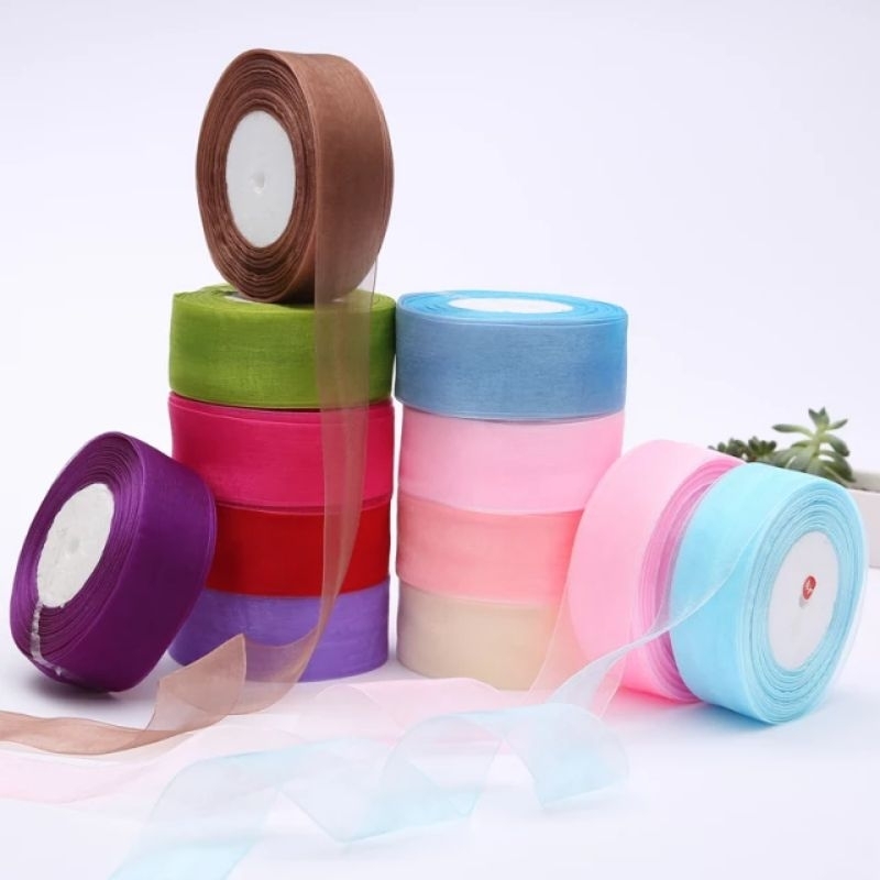 

Pita organdi Polos / Pita Kado 1 inch( 2,5 cm)