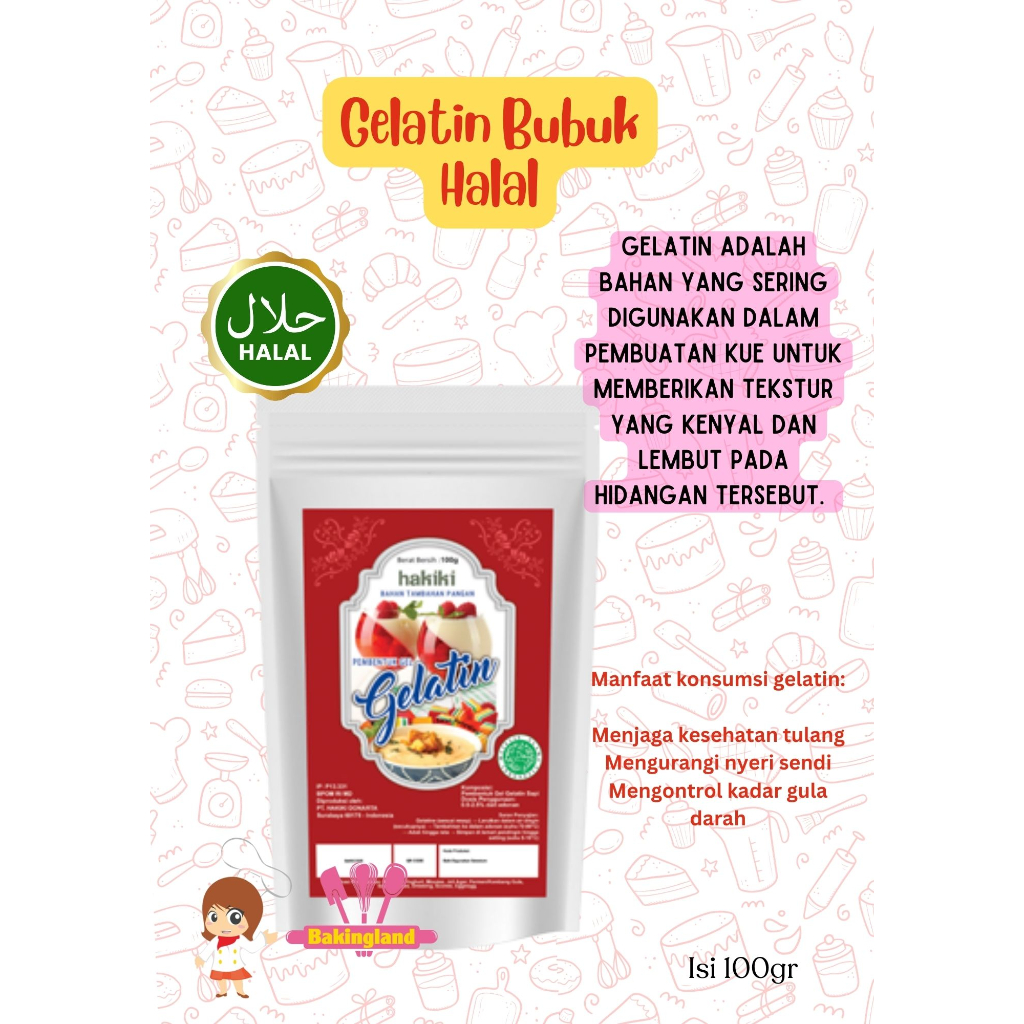 

Gelatin bubuk Hakiki 100gr