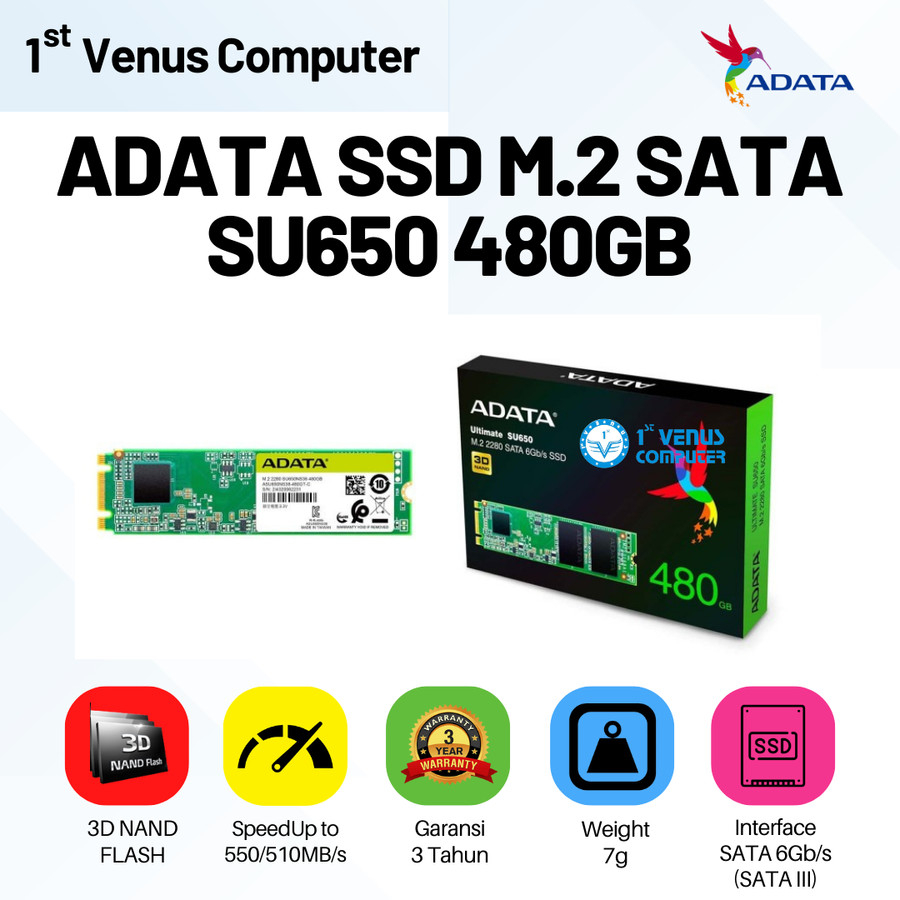 SSD ADATA M.2 SATA SU650 480GB / MEM63-ADA