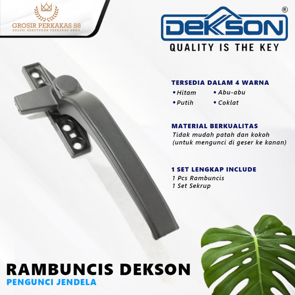Grendel Jendela Pengunci Rambuncis Aluminium Dekson
