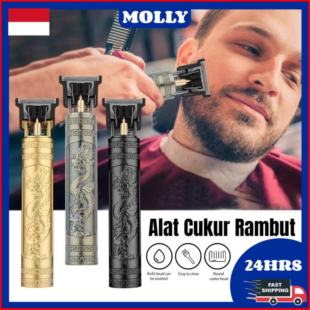 【COD】Alat Cukur Rambut Kumis Jenggot Profesional Hair Clipper / Alat Cukur Elektrik Mesin Cukur Rambut Cas