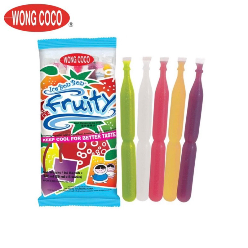 

WONG Coco Ice Bon Bon Fruity Isi 5 Pcs @85 Gram