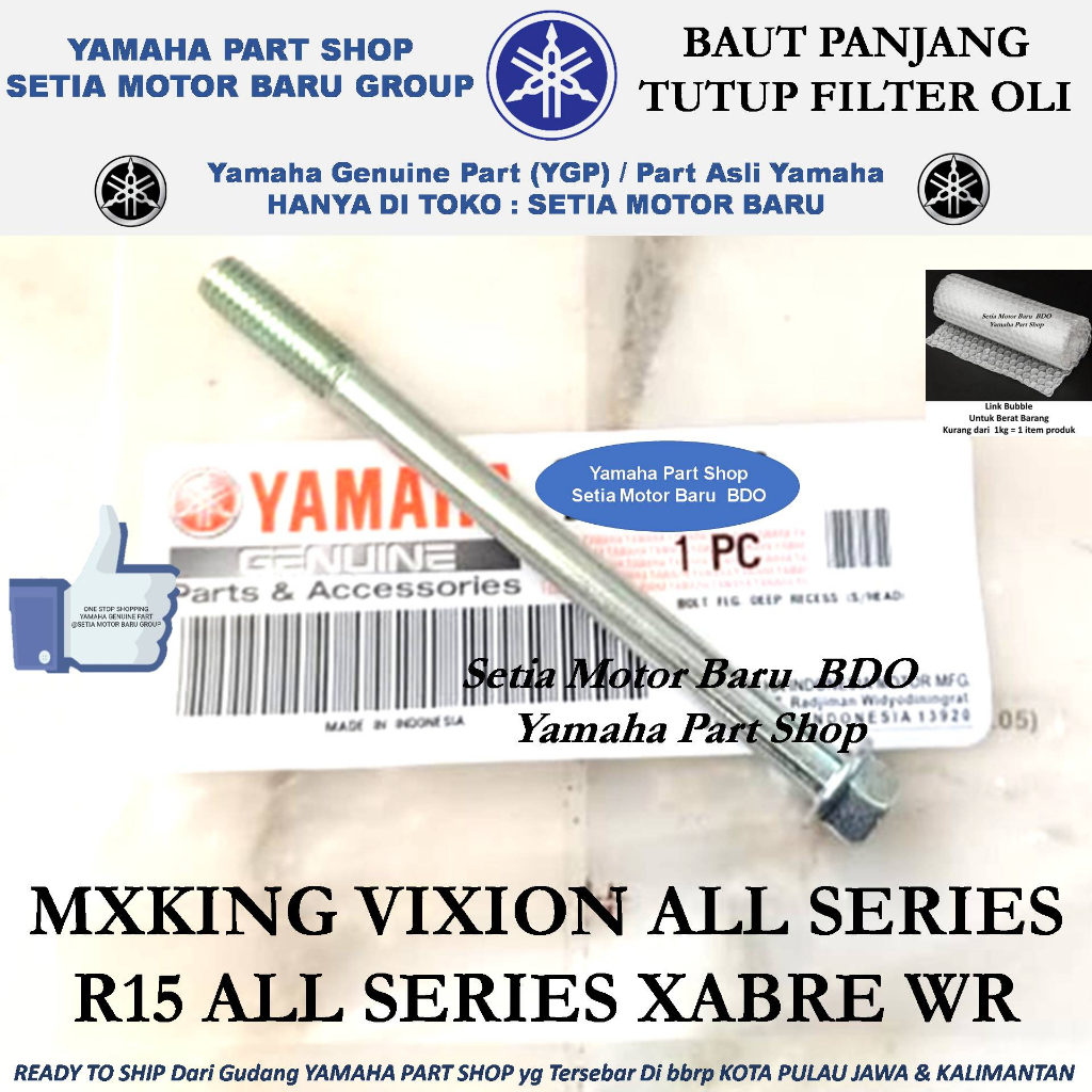 Baut Panjang Tutup Filter Oli Mx King MxKing Xabre Wr Vixion R15 Asli Yamaha Bandung