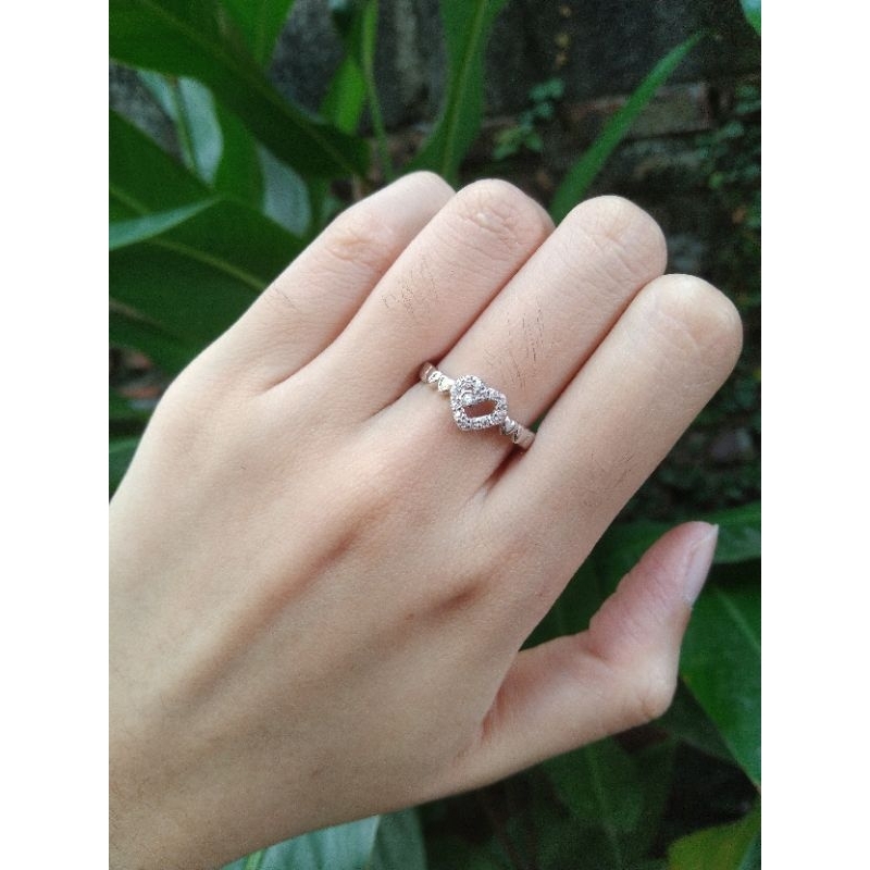 Cincin Love Perak 925 Plated Emas Putih