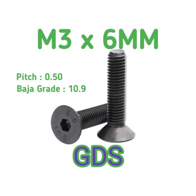 Verseng L Baja M3 x 6 / JFL Baja 10.9 / Countersunk 10.9 M3 x 6