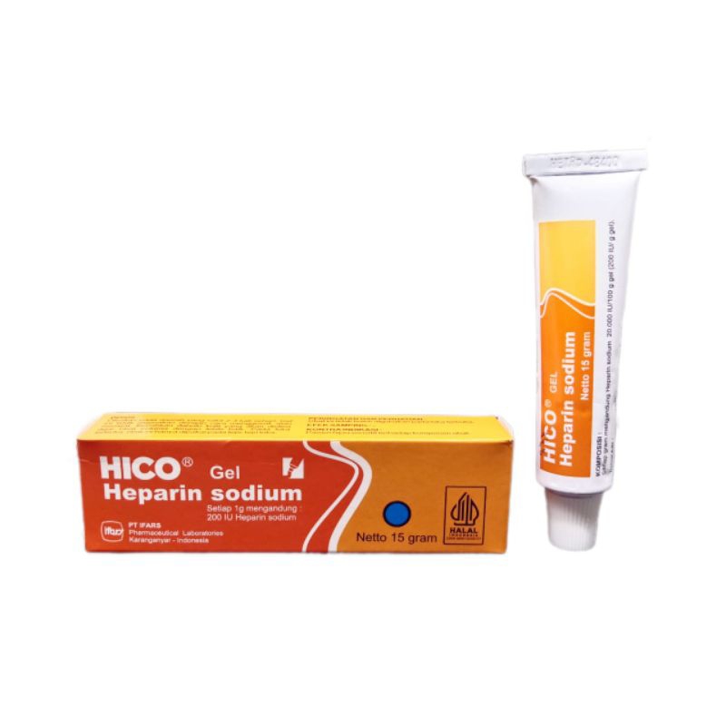 Hico Gel ( Heparin Sodium) 15g/ Trombosis permukaan, tromboflebitis, hematoma & pencegahan atau peng