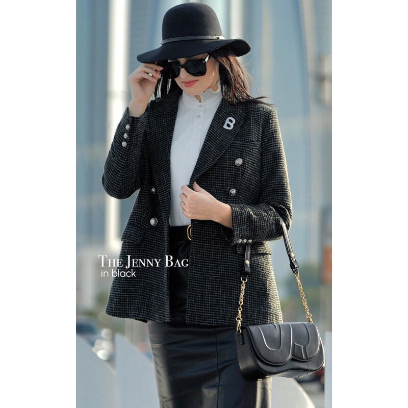 (SOLD) Buttonscarves Jenny Bag Black