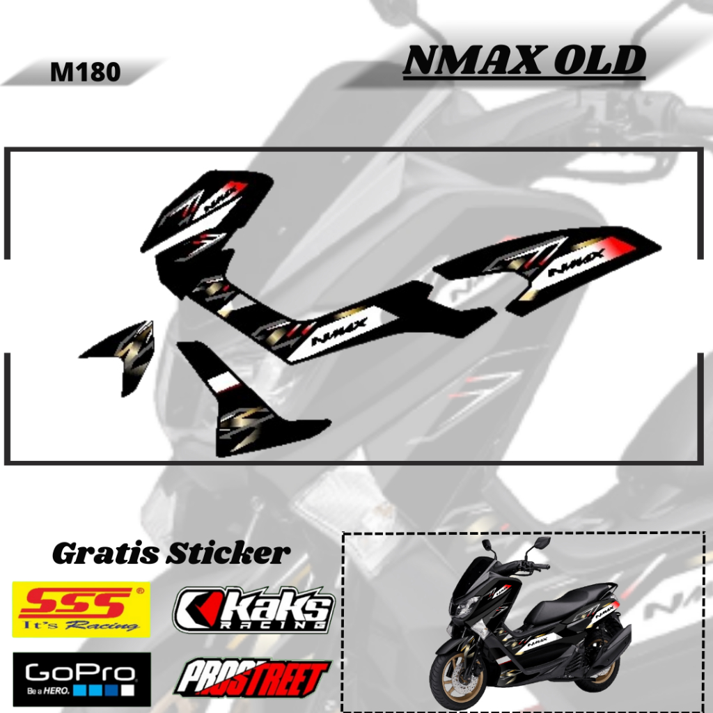 Lis Striping Sticker Variasi Aksesoris List Stiker Pelindung Body Motor Yamaha NMAX Old Lawas Lama M