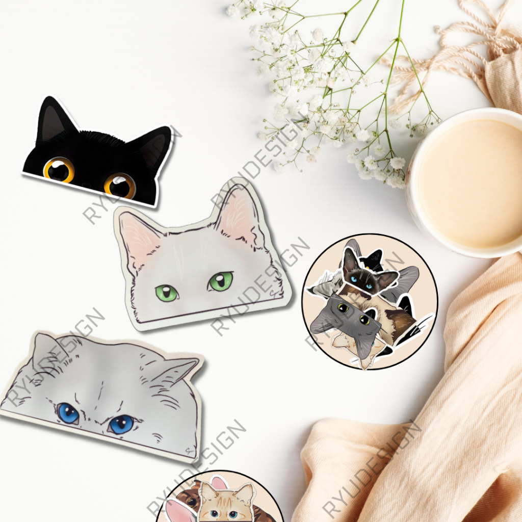 

Stiker Kepala Kucing ngintip Lucu Meme Anti Air Dekor