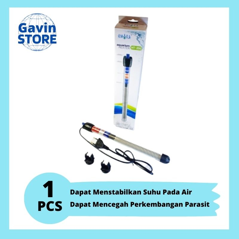 Amara HT 200 Heater Pemanas Air Aquarium Aquascape Kolam Ikan Heater Amara 200 Watt