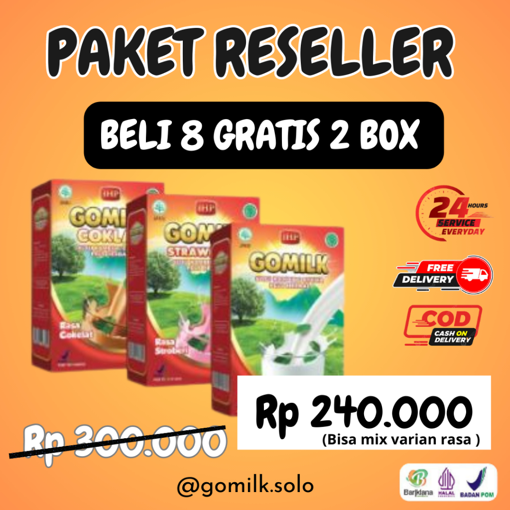 

PAKET RESELLER GOMILK Susu Kambing Etawa Plus Herbal