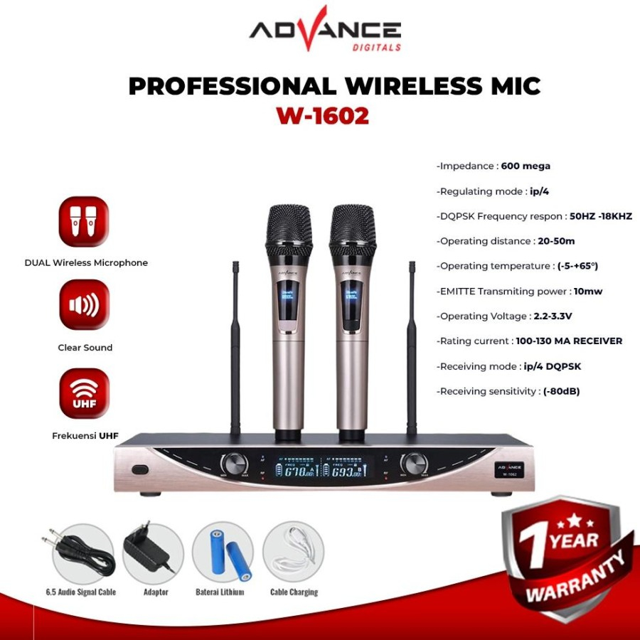 ADVANCE DUAL MIC WIRELESS PRO W1062