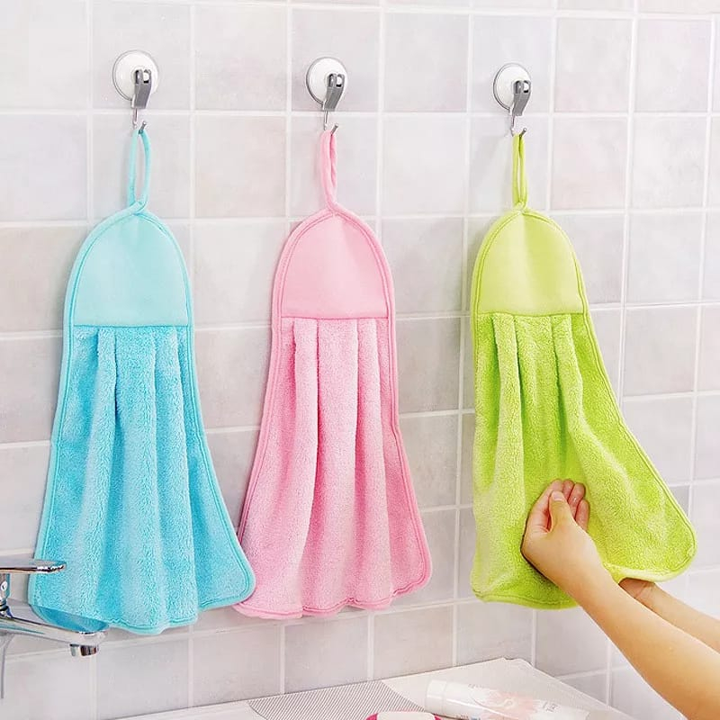 Kain Lap Tangan Hand Towel polos handuk Serbet gantung warna Hijau Pink Biru