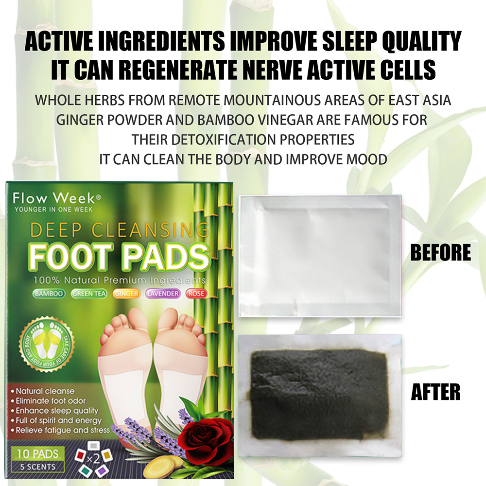 Flowweek Koyo Kaki Detox Foot Pads Herbal Slimming Patch Penyerap Racun menurunkan berat badan Kaki bantalan