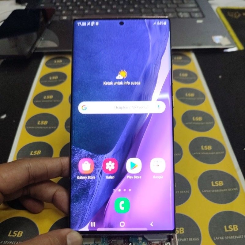 LCD FULLSET FRAME SAMSUNG NOTE 20 ULTRA N985F MSYTIC BRONZE ORIGINAL BEKAS