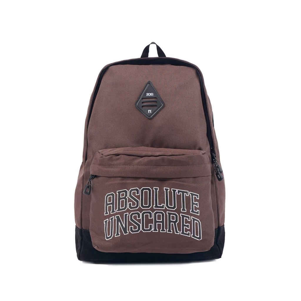 308 Absltunscrd  -  BACKPACK / TAS RANSEL BAG LAPTOP ABSOLUTE UNSCARED OUTLINE - DARK BROWN