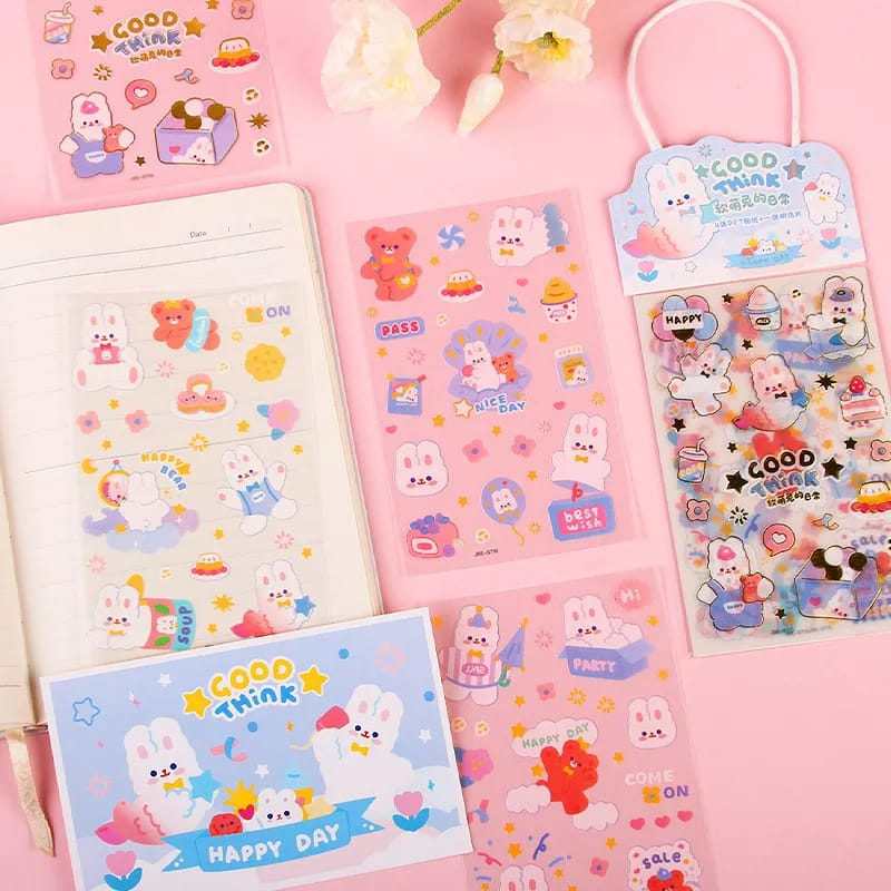 

Sticker Set Tempelan Kartun Korea Scrapbook Botol Casing Aeshtetic