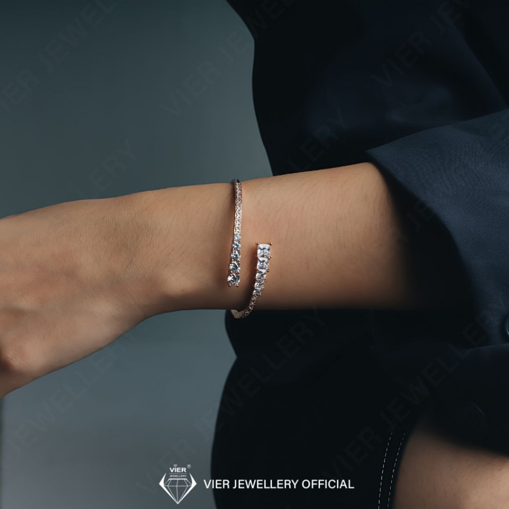 Vier Edition Bangle 14712 Gelang Wanita Crystal Zirconia Replika Berlian by Vier Jewellery