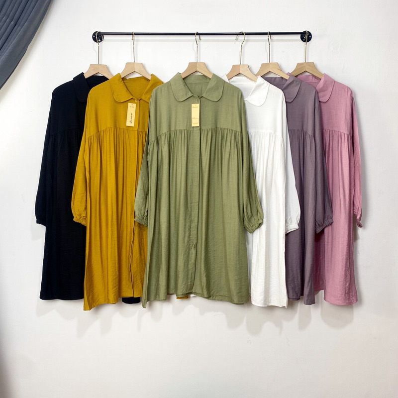 Kanaya Tunik Linen Pure Polos Basic Wanita