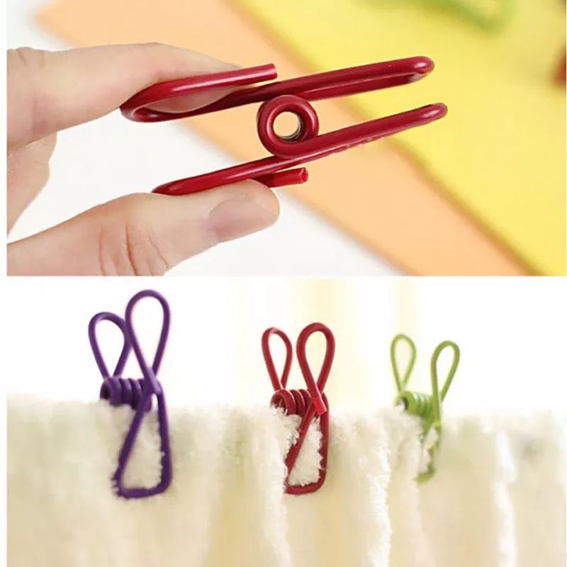 Klip Jepit Serbaguna/Klip Jepit Jemuran /Klip Jepit Besi Warna Warni /Jepitan Baju Stainless Steel W