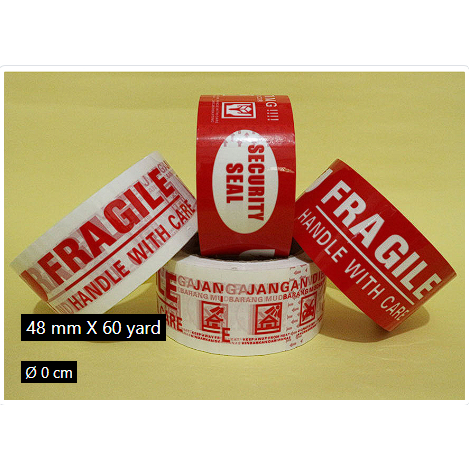 

Lakban Printing Fragile Tape Merah/Putih