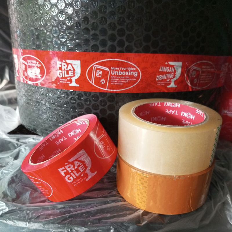 

Lakban Coklat Bening 100 yard Fragile Video Unboxing 45mm 35m dan 65meter OPP tape