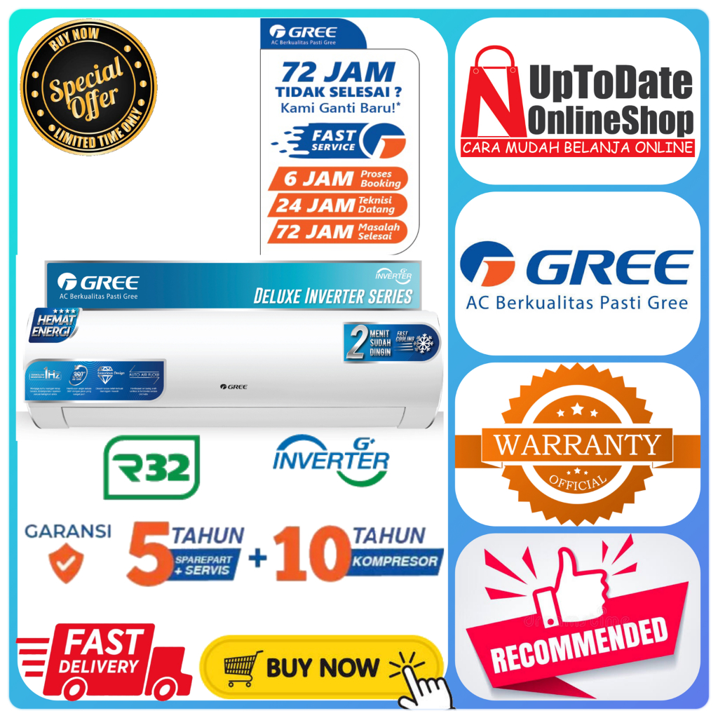 AC GREE INVERTER 2.5 PK GWC-24F5S GWC24 F5S GWC 24F5S SUPER LOW WATT GREE 2.5PK INVERTER