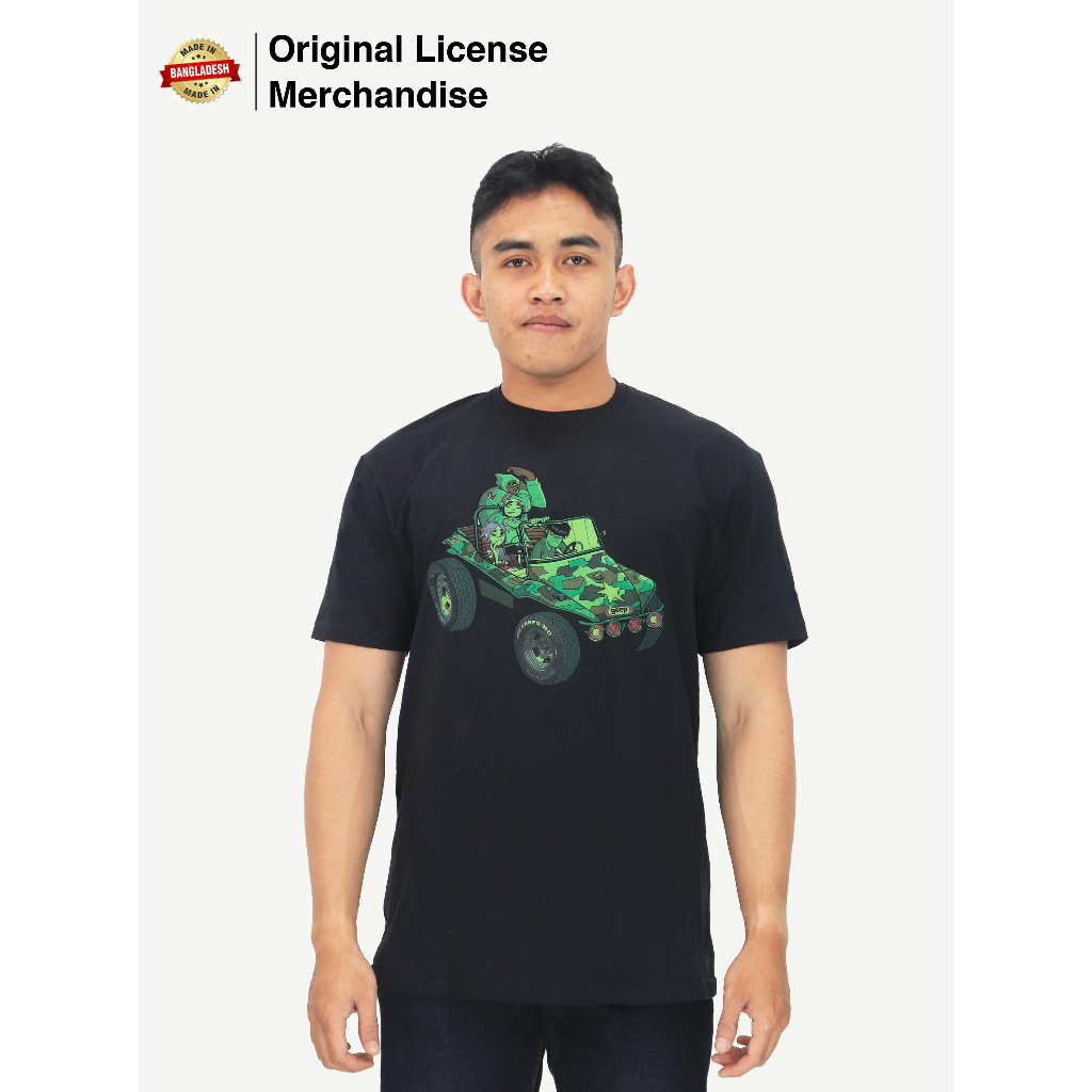 Kaos Baju Band Musik Pria Wanita Motif Casual Premium Katun Import GORILLAZ Original Group Green Jee