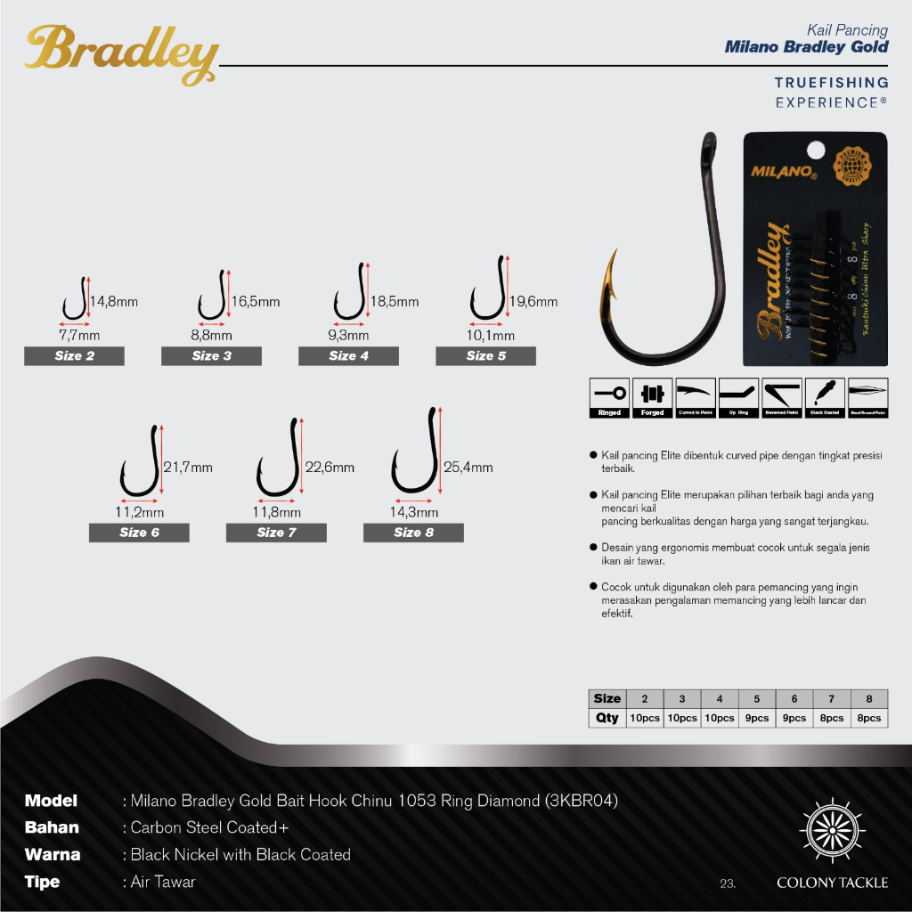 Kail Pancing Milano Bradley SILVER-GOLD