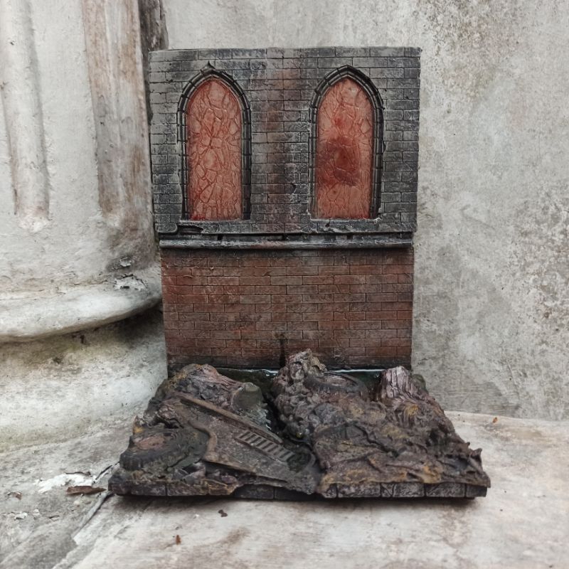 Diorama base Alley tembok kaca batu ninja turtle neca mezco Marvel shf MC farlane resident evil