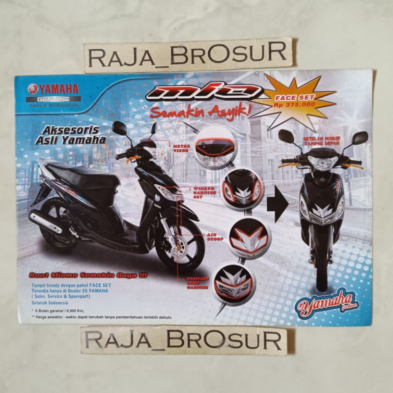 Poster brosur katalog iklan flyer Yamaha Mio Sporty/Mio Smile YMAX Accessories 2008