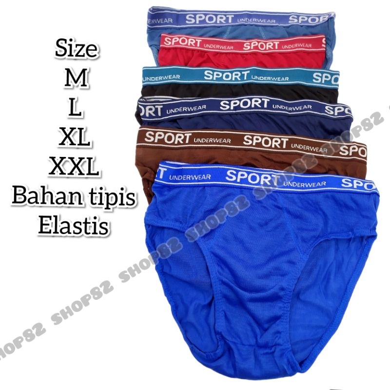 CD celana dalam pria cowok sport karet boxer brief size dewasa laki remaja jumbo size ukuran M L XL XXL katun elastis WW murah