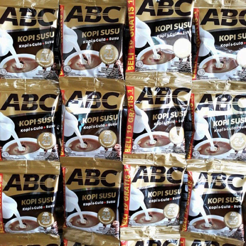 

Kopi ABC KOPI SUSU kopi&gula+susu sachet 30gram RENCENG ( ISI 10)