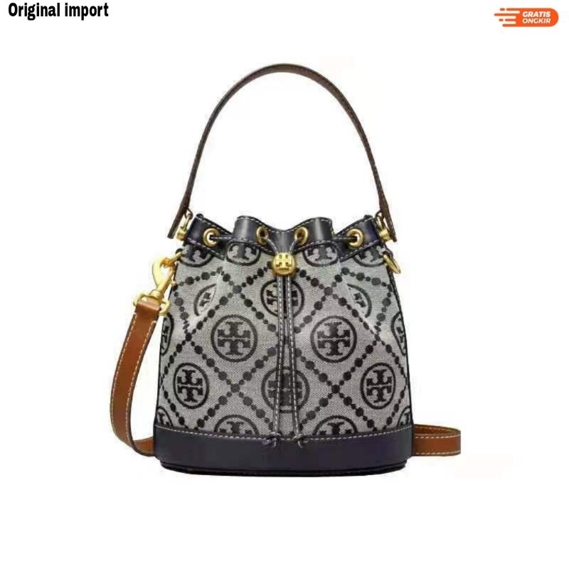 TCB -SF1261187 Tas serut bucket wanita motif navy import mini tas selempang serut