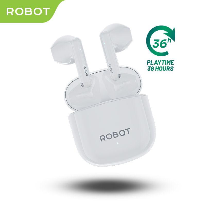 Headset bluetooth Robot T60 handsfree half ear wireless 13mm driver 5.3 hf