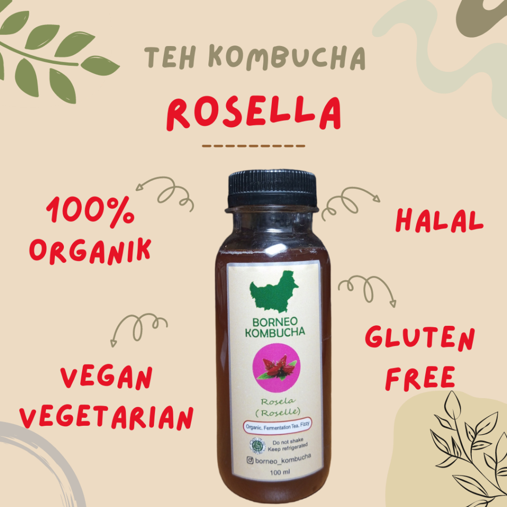 

BORNEO KOMBUCHA ROSELA ORGANIK HALAL 100 mL