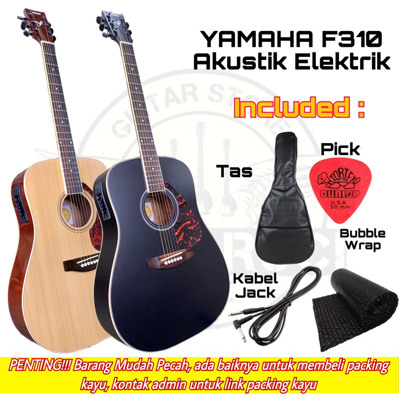 Yamaha F310 Akustik dan Elektrik | Gitar Yamaha F310 Bonus Tas dan Pick I Gitar Akustik | Gitar Akustik Elektrik