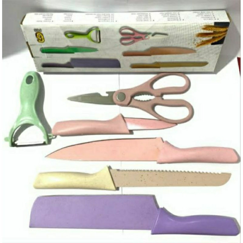 Pisau jerami set 6 in 1/kitchen knife set