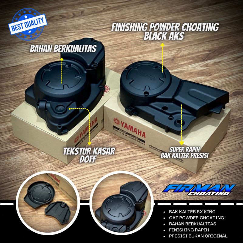 BAK MESIN RX KING NEW HITAM DOFF POWDER CHOATING NON ORIGINAL BERKUALITAS (Sepasang)