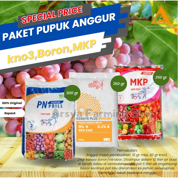 Paket Pupuk Anggur Kno3 Putih + Mkp + Boron