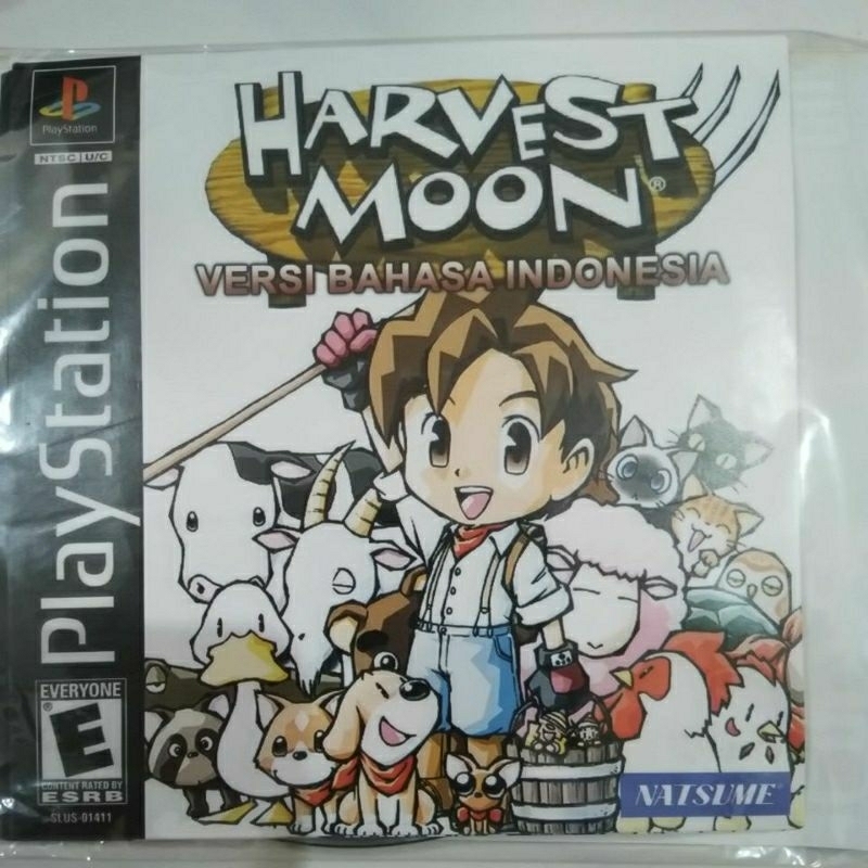 KASET CD GAME PS1 PSX PS ONE HARVEST MOON BACK TO NATURE BAHASA INDONESIA