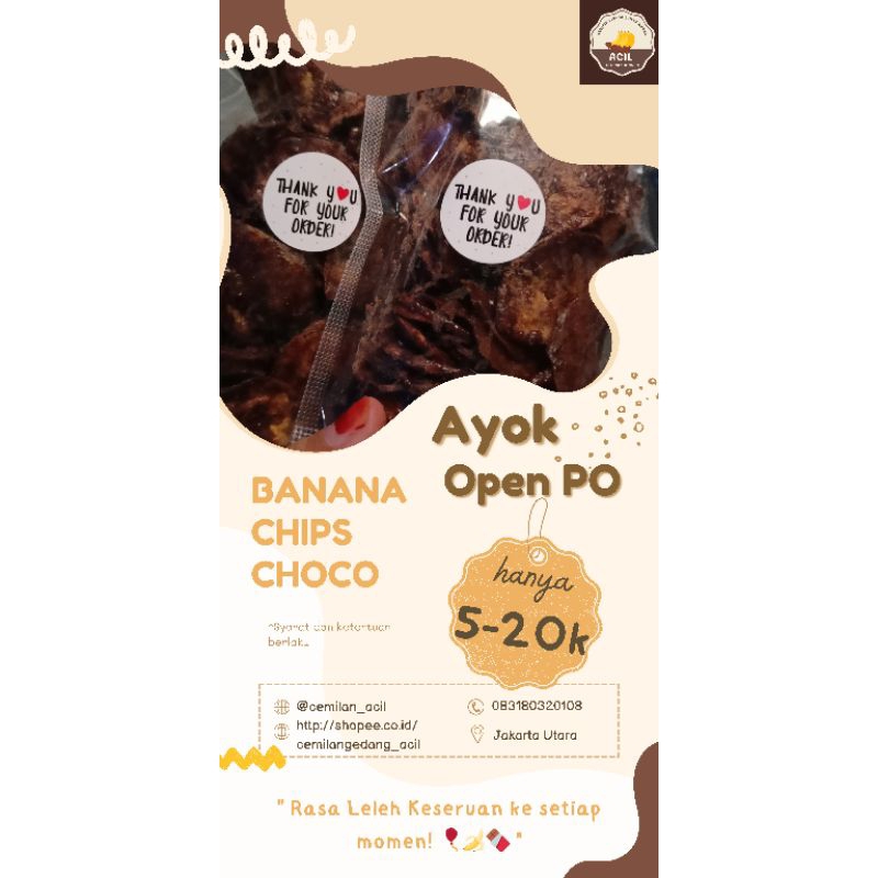 

banana/keripik pisang/coklat/tiramisu