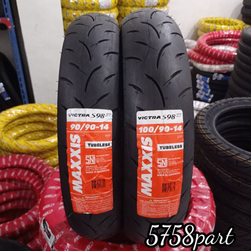 BAN LUAR MAXXIS 90/90-14,100/90-14 ORIGINAL 100% LEXY, VARIO (free pentil)