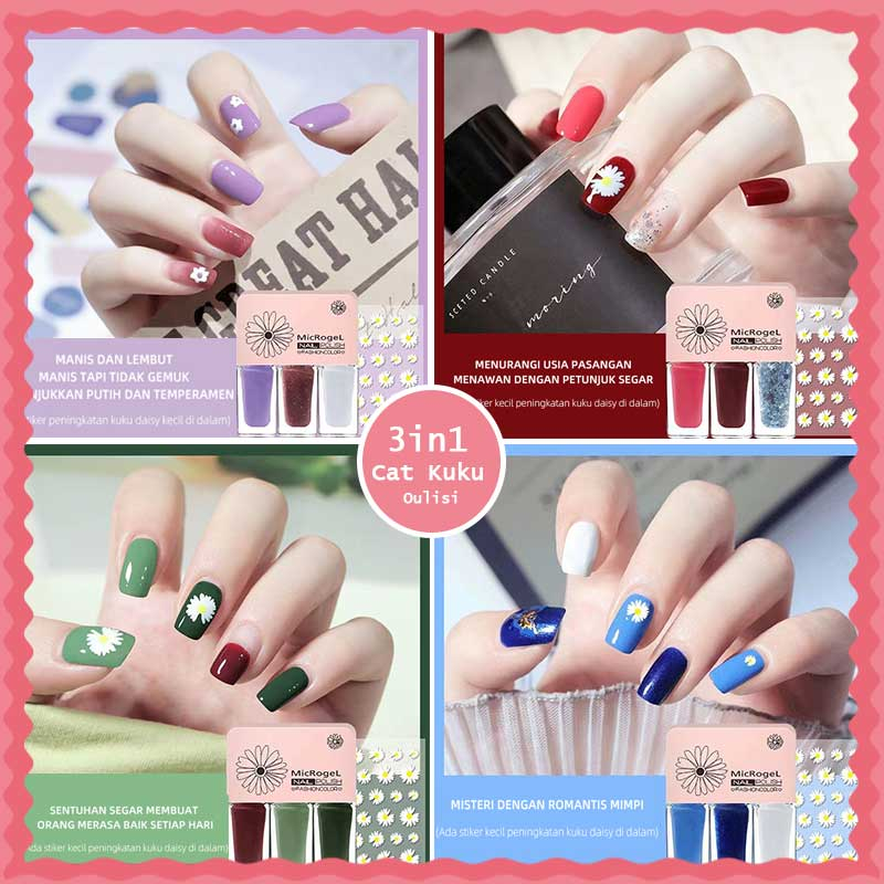 JeJuKiss Premium Kutek 3IN1 Peel Off /bisa di kupas Microgel Kuteks Halal Peel off Tahan Lama kuteks