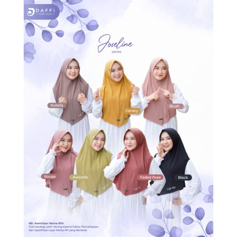 (1a+) DAFI JOSELINE  Hijab Instan Jersey Trendi Joseline by Daffi Hijab. NAZRA Sha