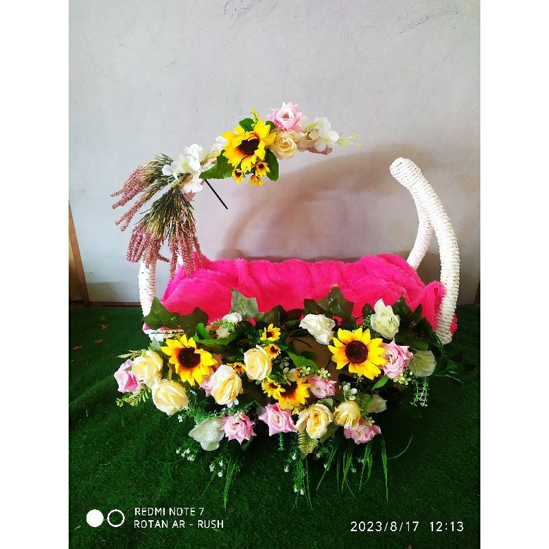 Timangan aqiqah / Tatakan aqiqah / Timangan bulan sabit / baby properti rotan