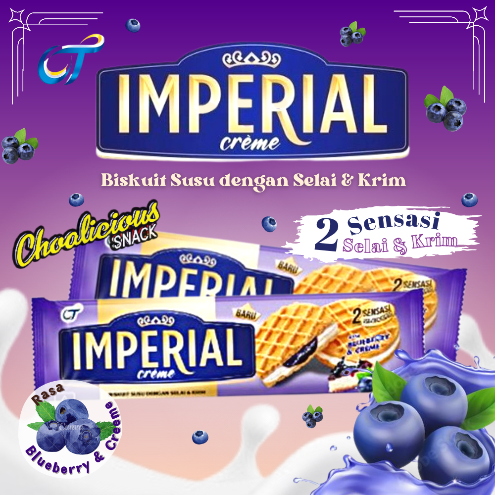 

IMPERIAL CREME Biskuit Susu dengan Selai & Krim rasa Peach & Creme 10+1 @ 27gram