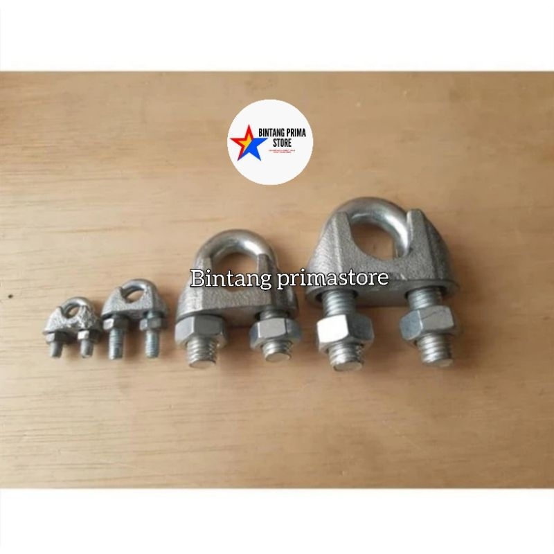 Klem Kabel Sling / Klem Bulldog Grip / Klem U Uk. 10mm / 10 mm Besi